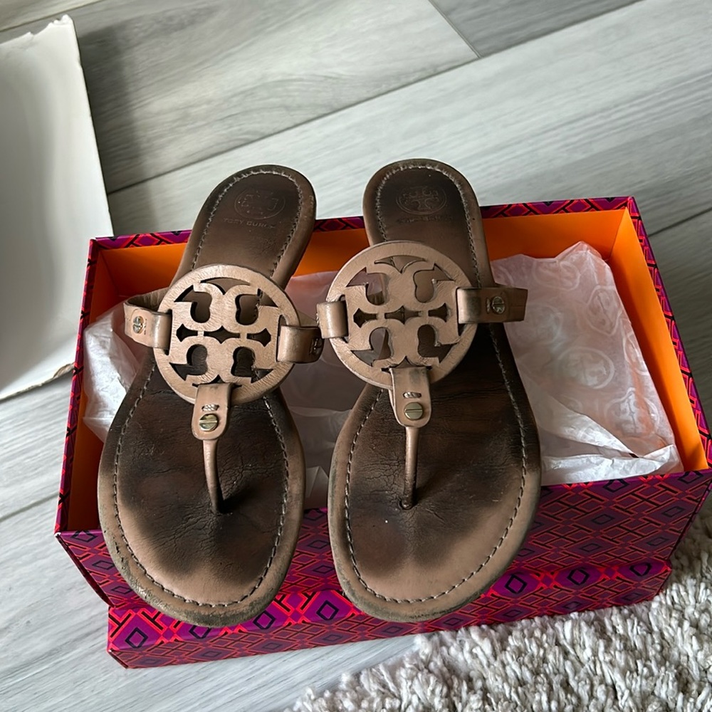 Tory Burch Miller Sandals. size 8.5, Makeup